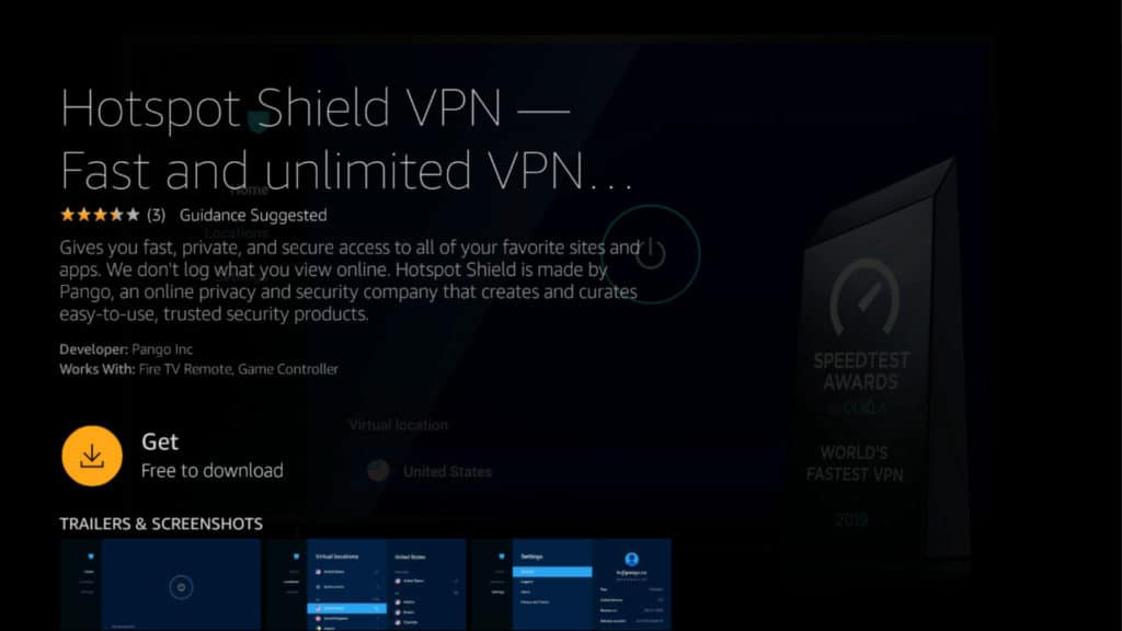 hotspot shield fire tv 3