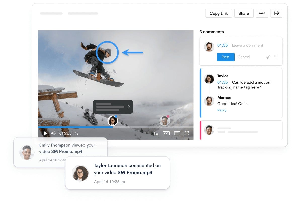 Jumpshare lets teams collaborate on video development