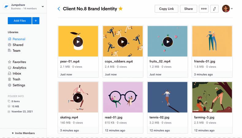Jumpshare includes cloud storage