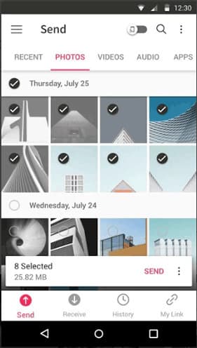 SendAnywhere also has a mobile app