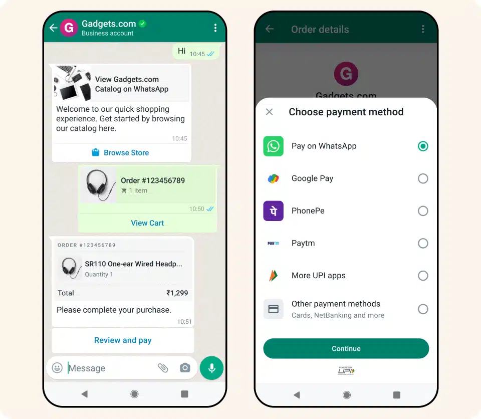 WhatsApp can be used for business transactions
