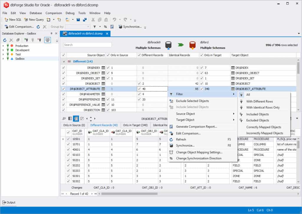 dBForge Studio for Oracle