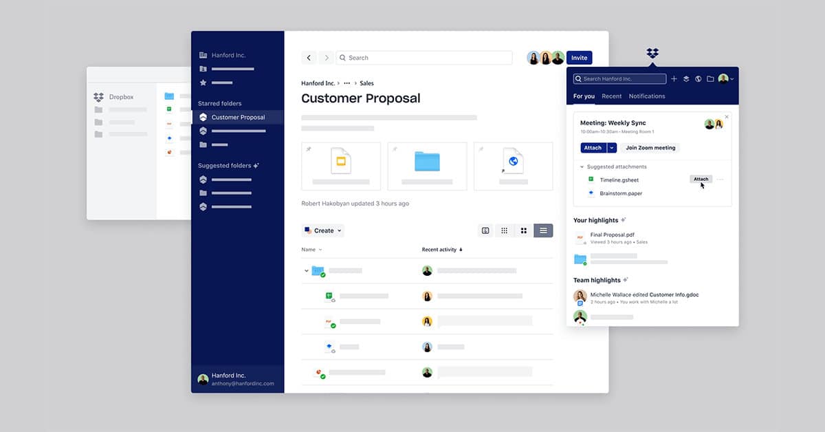 Users can access Dropbox through the website, a desktop utility, or a mobile app
