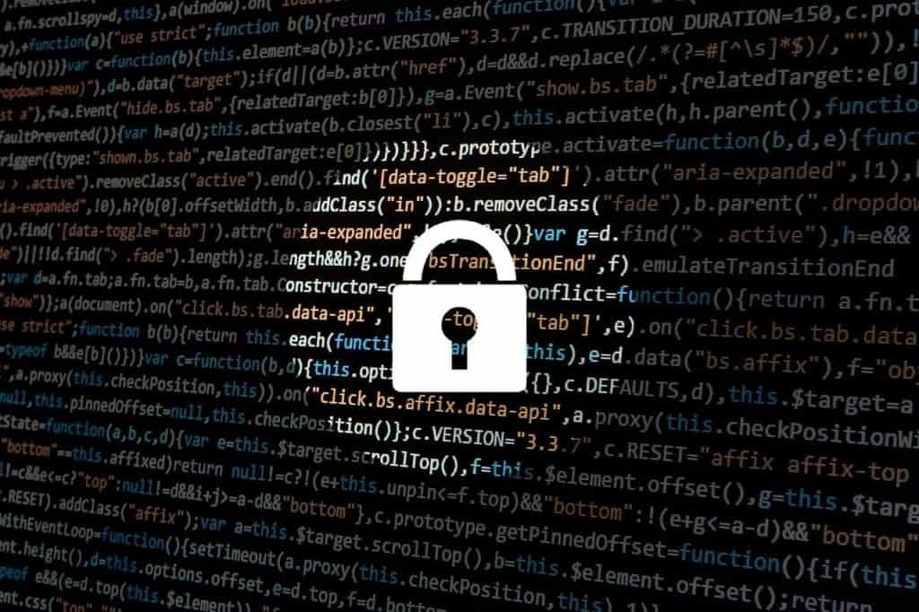 cybersecurity graphic with lock