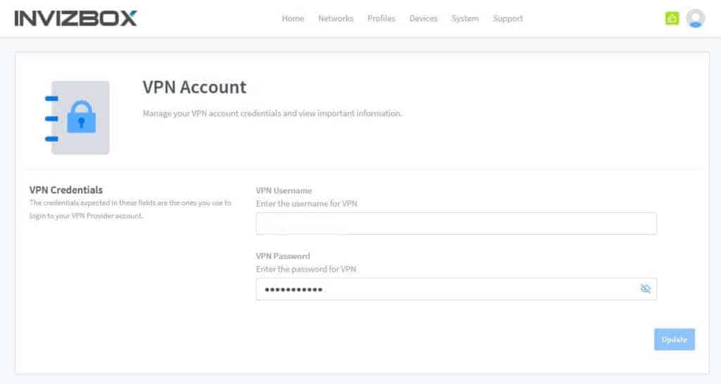 InvizBox VPN account.