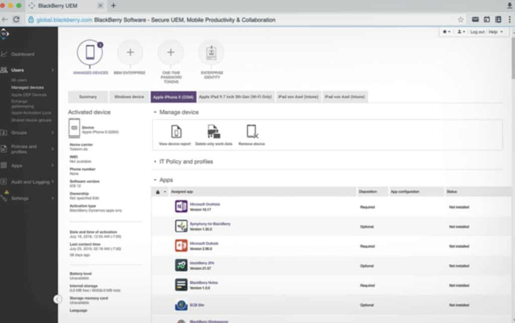 BlackBerry UEM