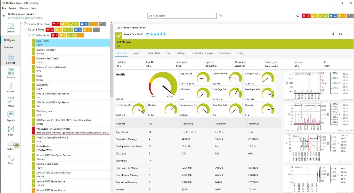 Paessler PRTG Network Monitor PC Monitoring