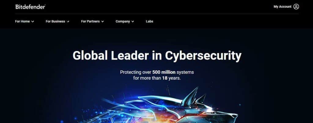 Bitdefender homepage.