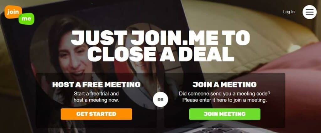 Join.me homepage.