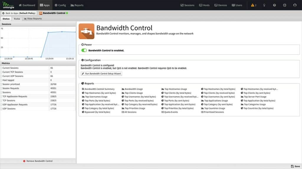 Untangle Bandwidth Control