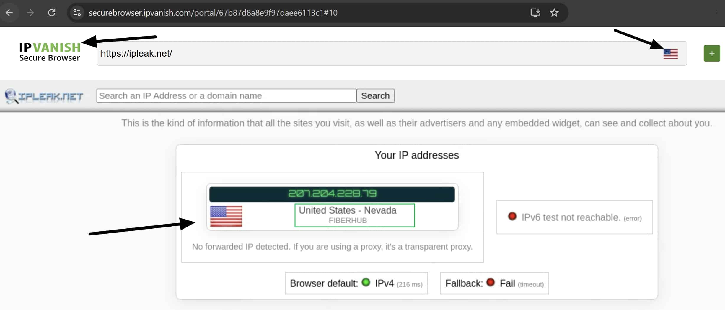 ipvanish cloud browser US IP access