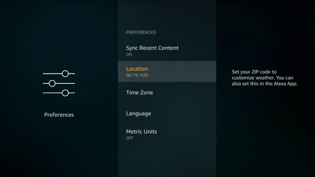 change firestick location 1