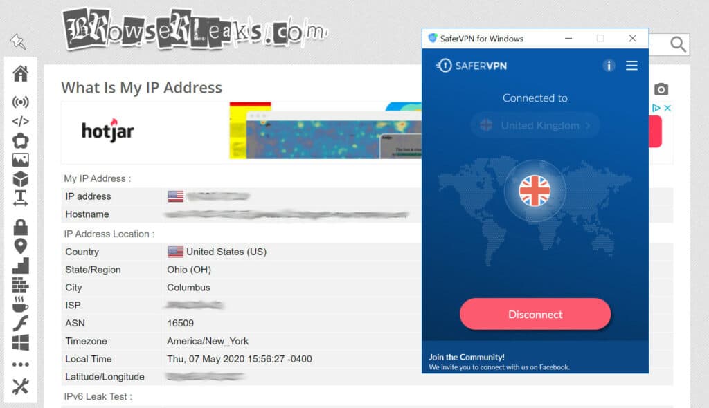safervpn connected but not really