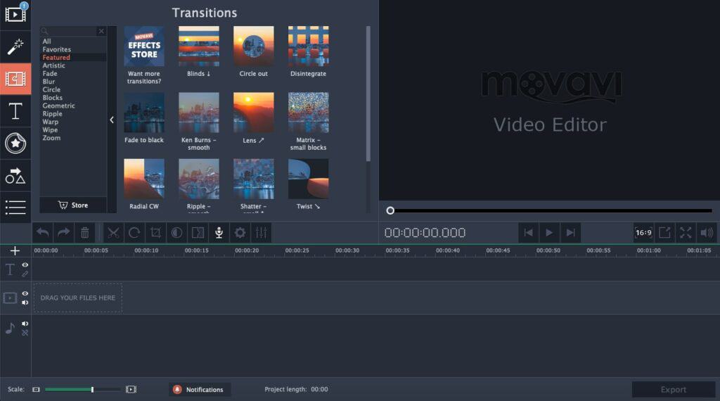 Movavi interface.