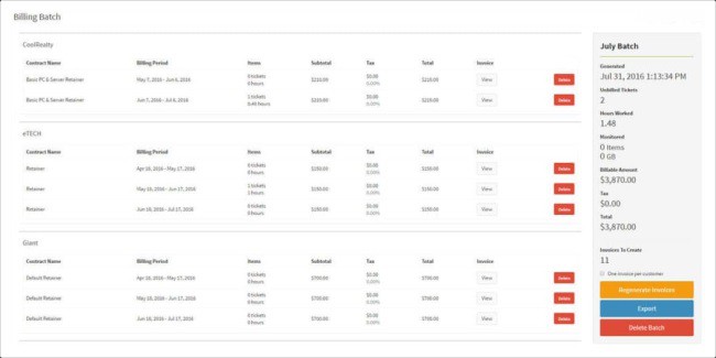 Atera Billing Batch