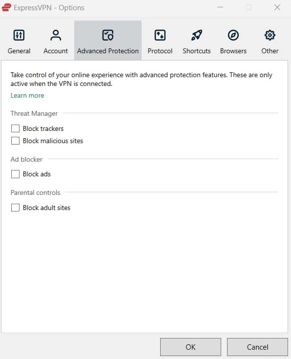 ExpressVPN's Advanced Protection.