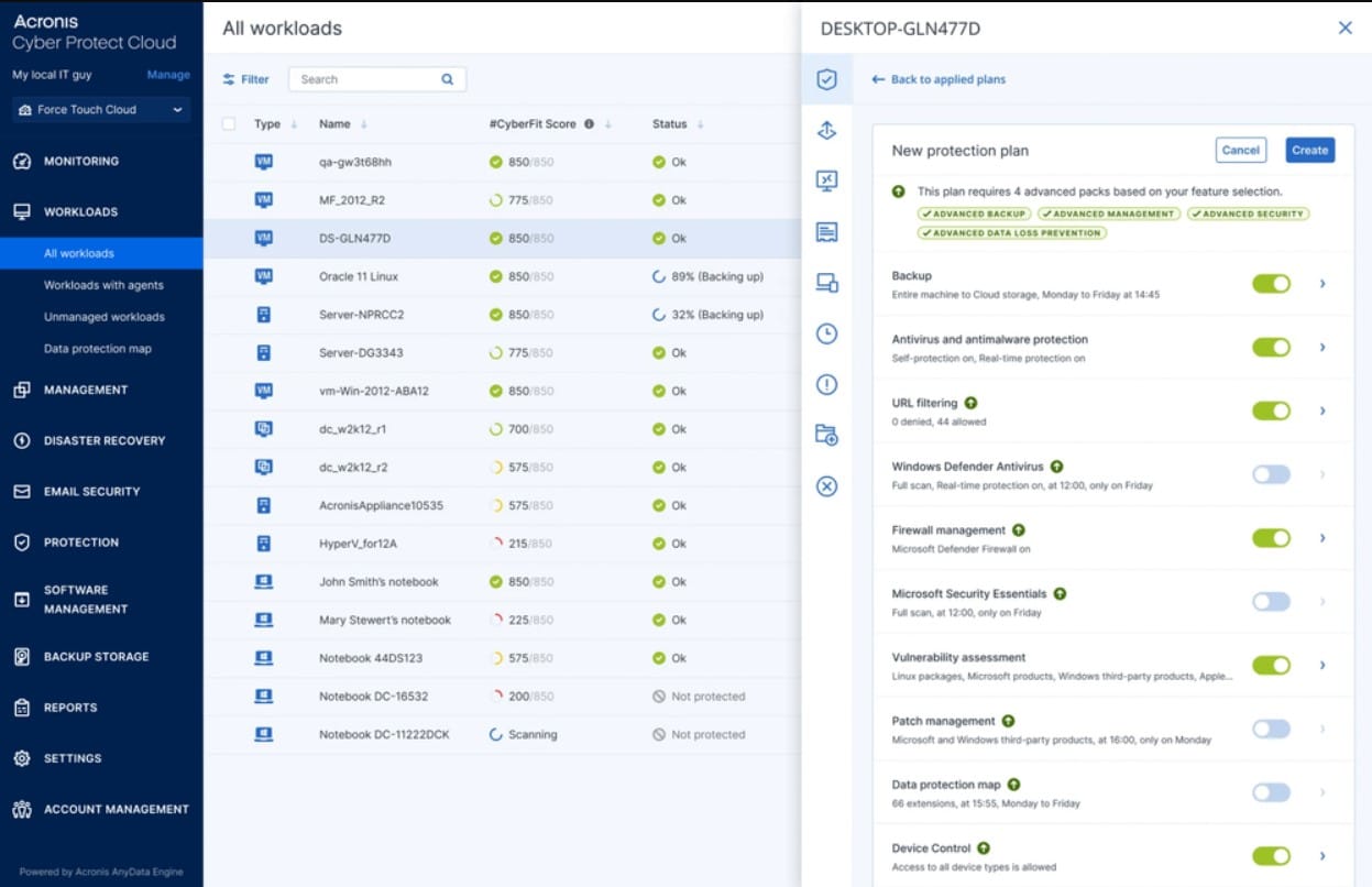 Acronis Cyber Protect Cloud Hard Drive Backup