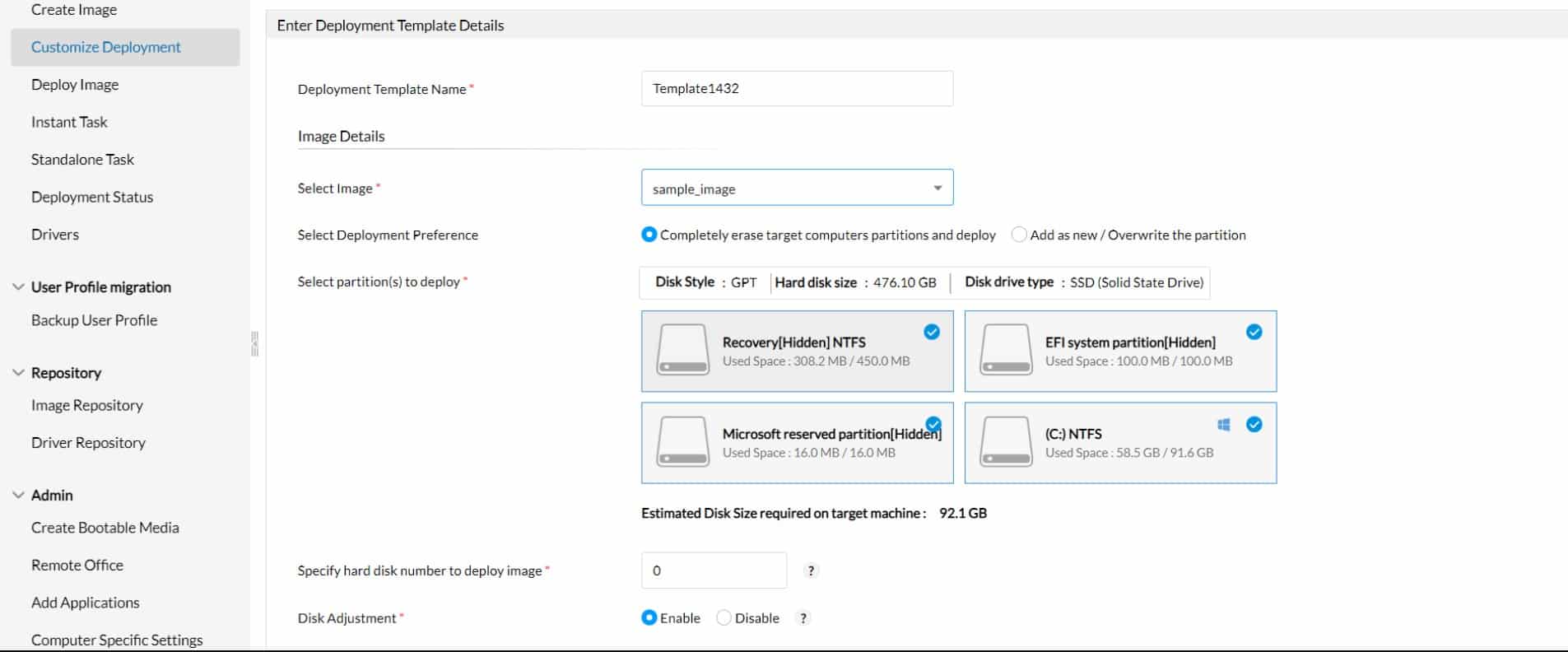 ManageEngine OS Image Hard Drive Cloning