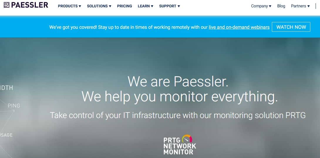 Paessler Website Header