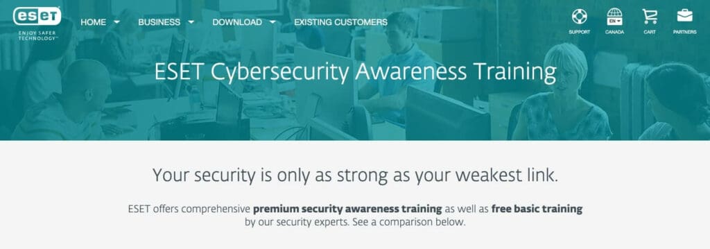 ESET homepage.