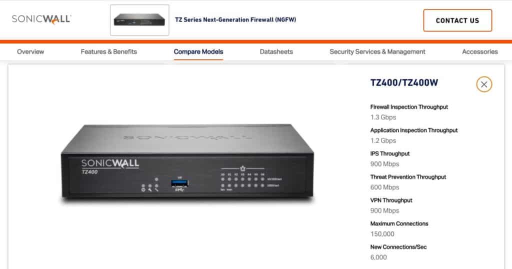 The SonicWall TZ400.
