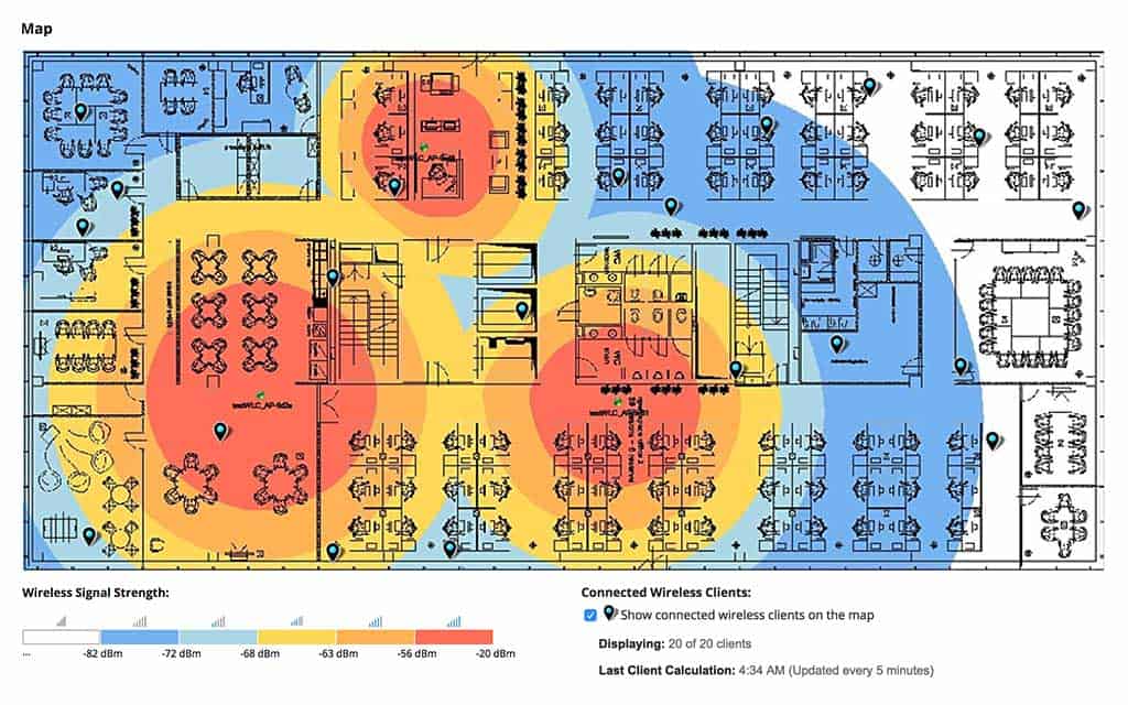 SolarWinds NPM WiFi heatmap screenshot
