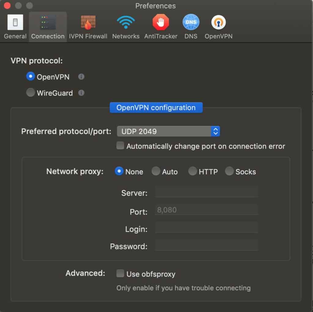 iVPN App - OpenVPN Settings