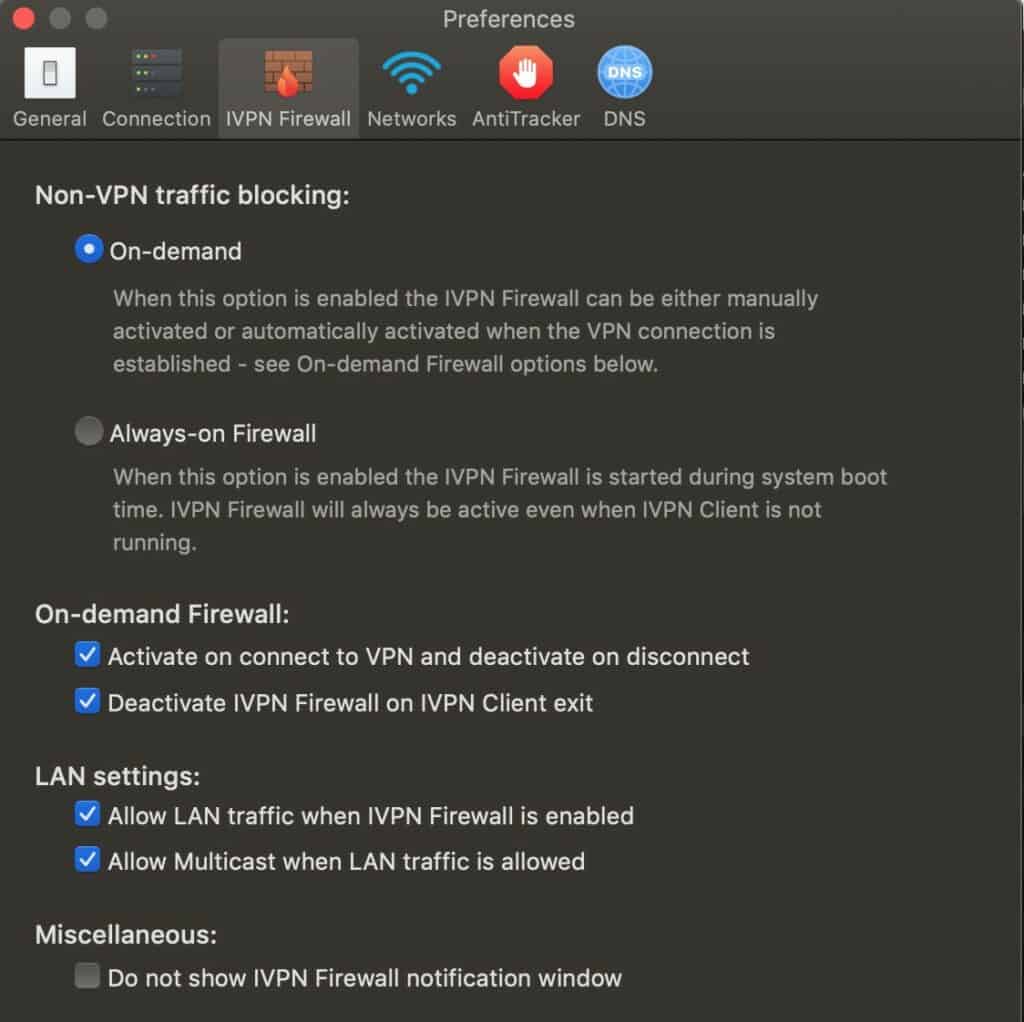iVPN App - Firewall