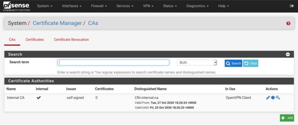 pfSense - Add CA