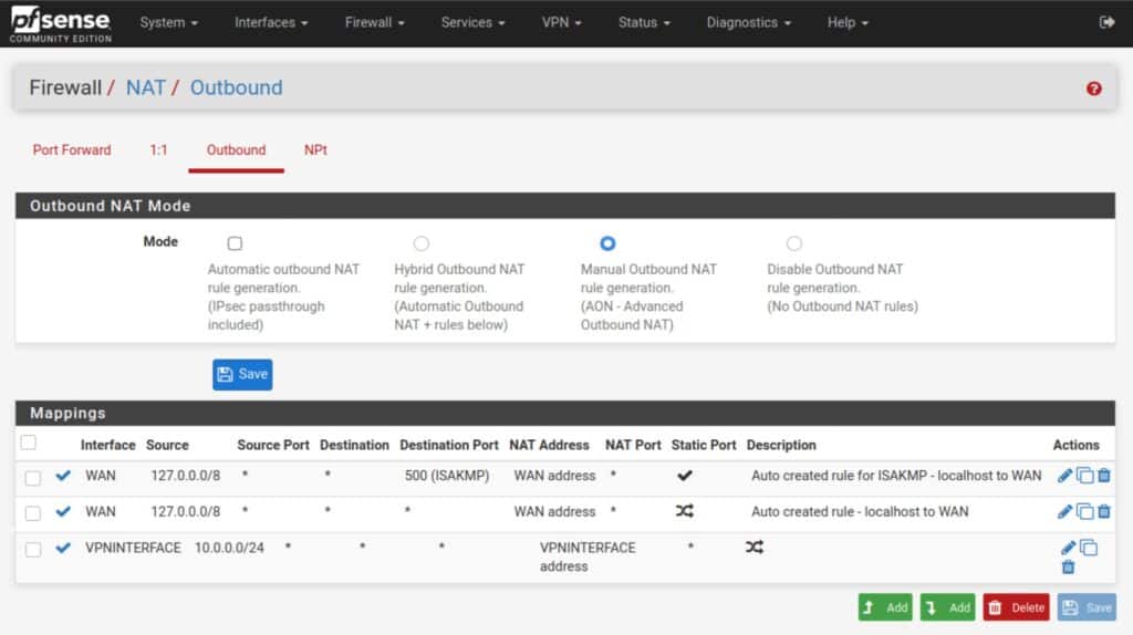 pfSense - OpenVPN NAT rule