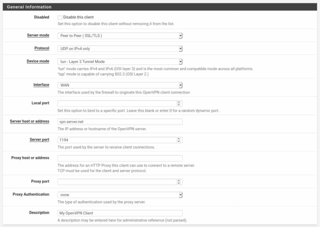 pfSense - OpenVPN - General Information