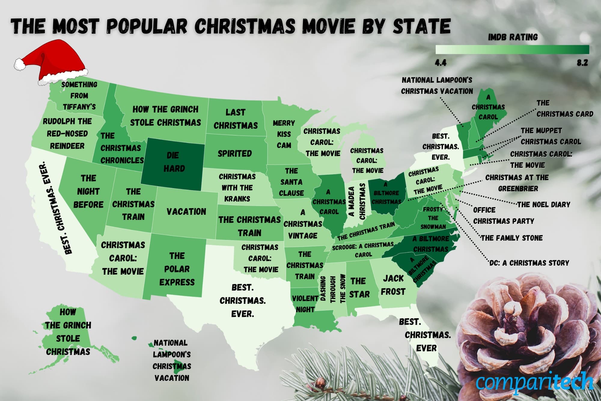 Which Christmas movie is most popular in your state