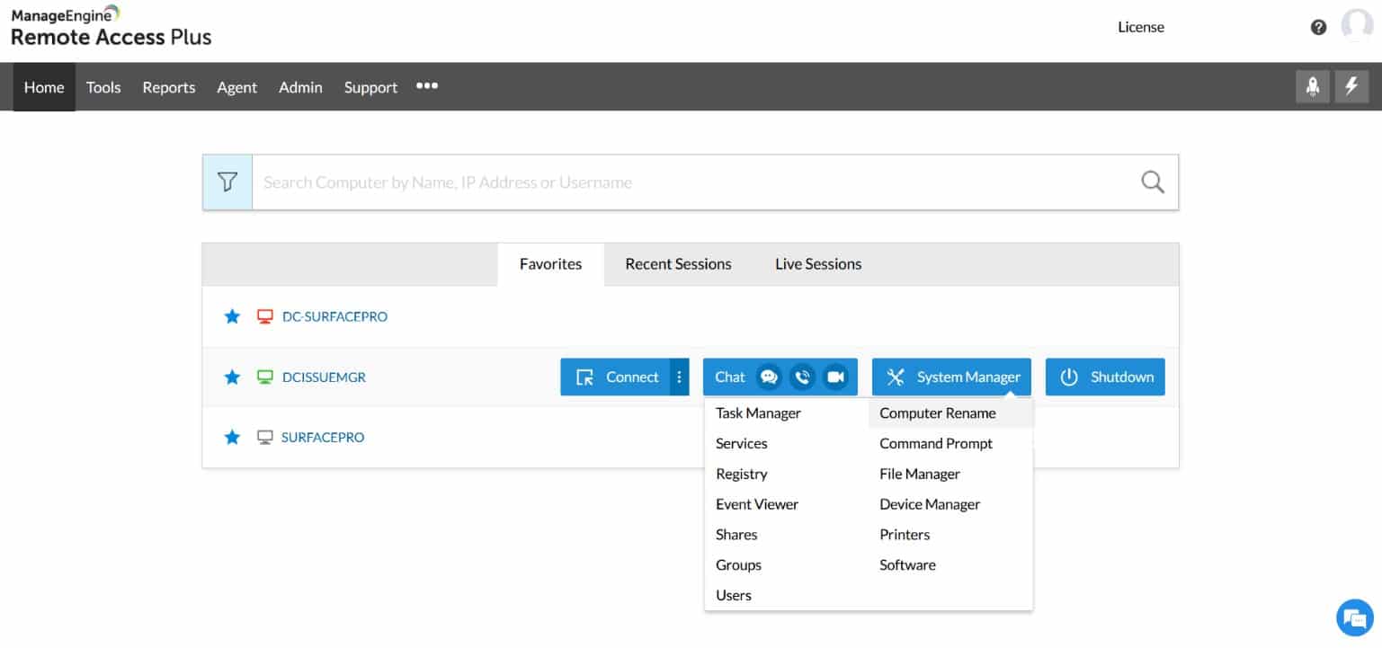 ManageEngine Remote Access Plus Remote Admin