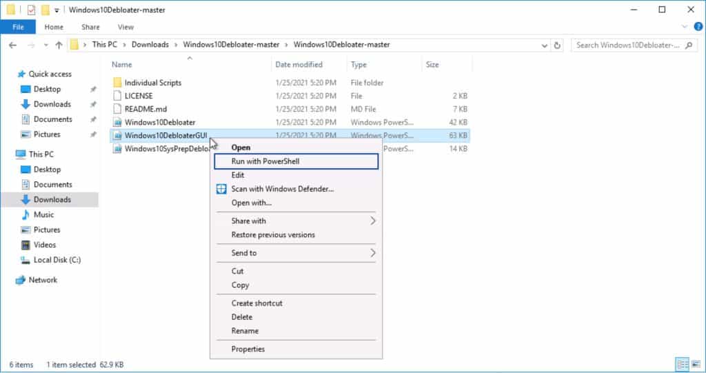Bloatware - Run PowerShell