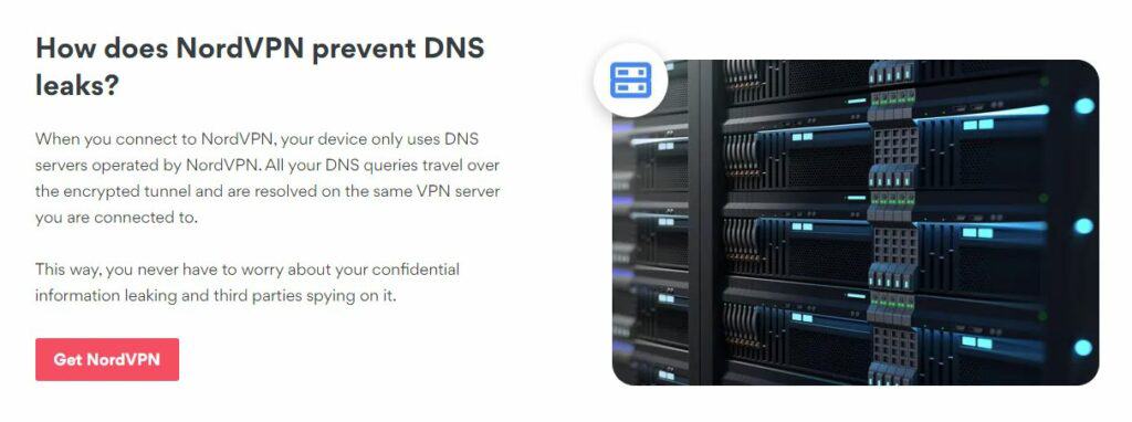 NordVPN leak protection page.