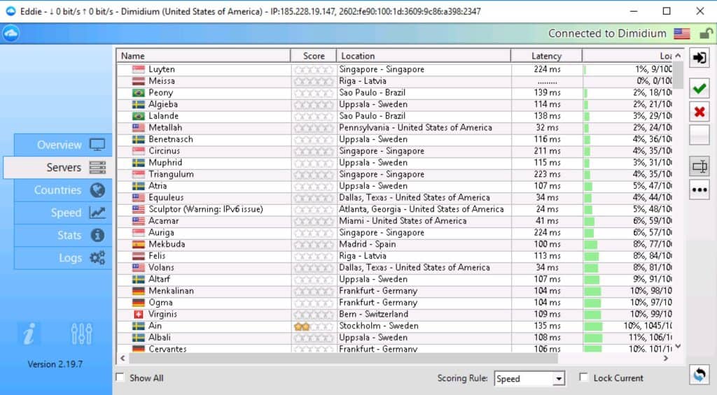 AirVPN - App - Servers