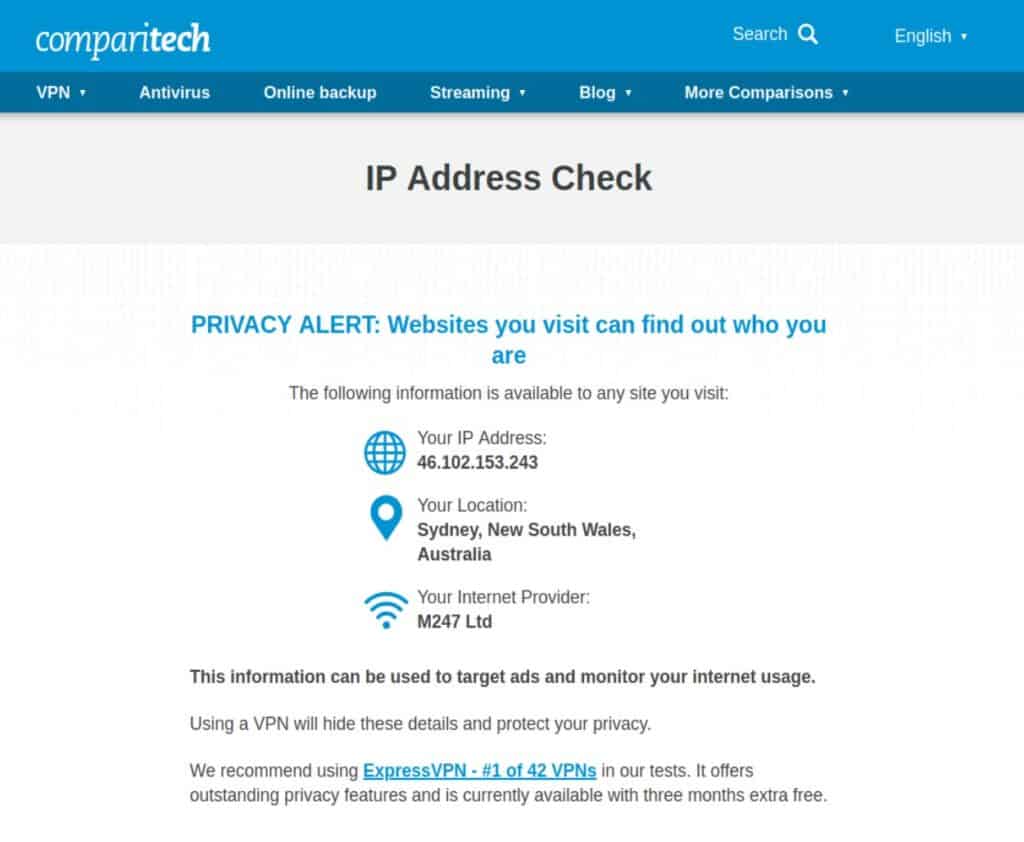 Mint - Comparitech Check IP