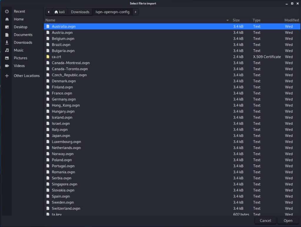 Kali - File Browser