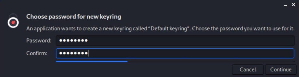 Kali - Keyring Password
