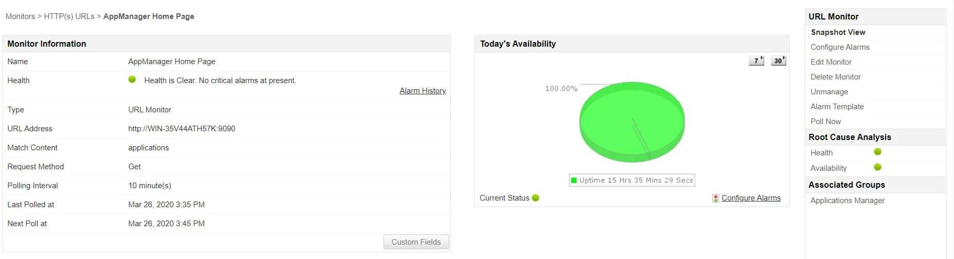ManageEngine Application Manager Website Performance Monitoring