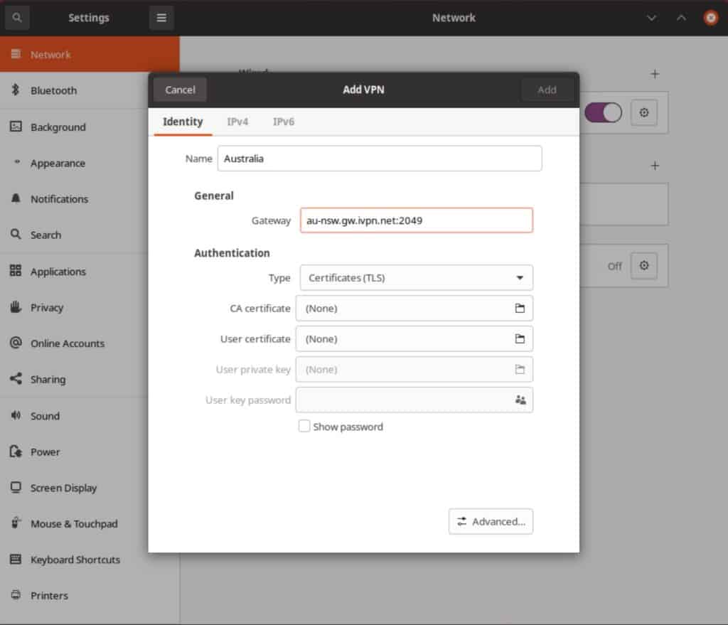 Ubuntu - Manual - Name and Gateway