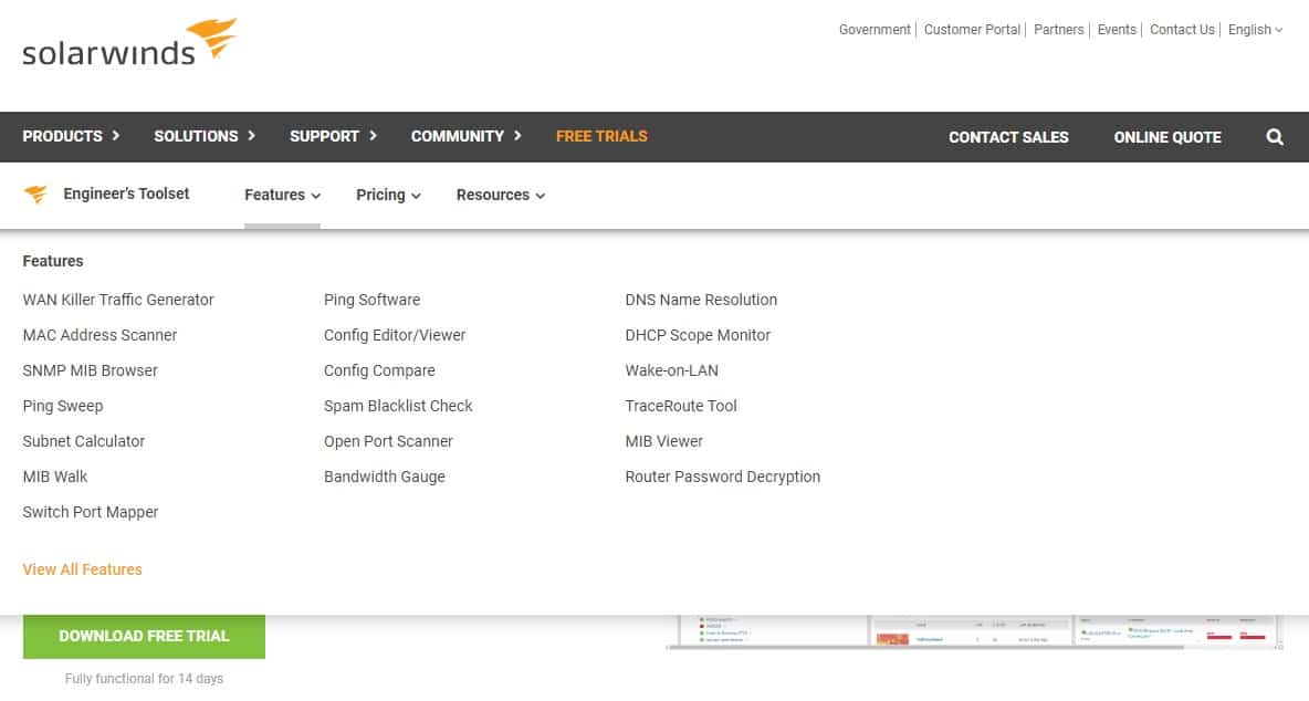 SolarWinds Engineers Toolset