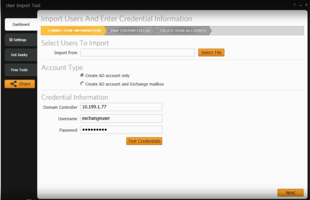 User Import Tool