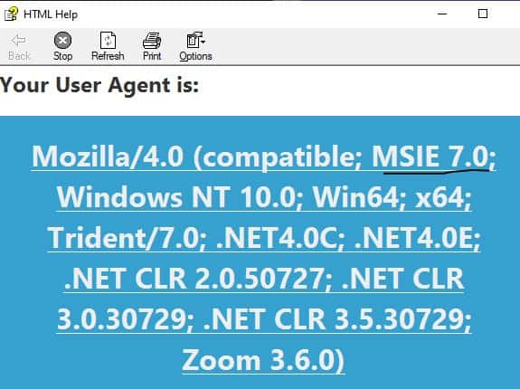 ie7 user agent