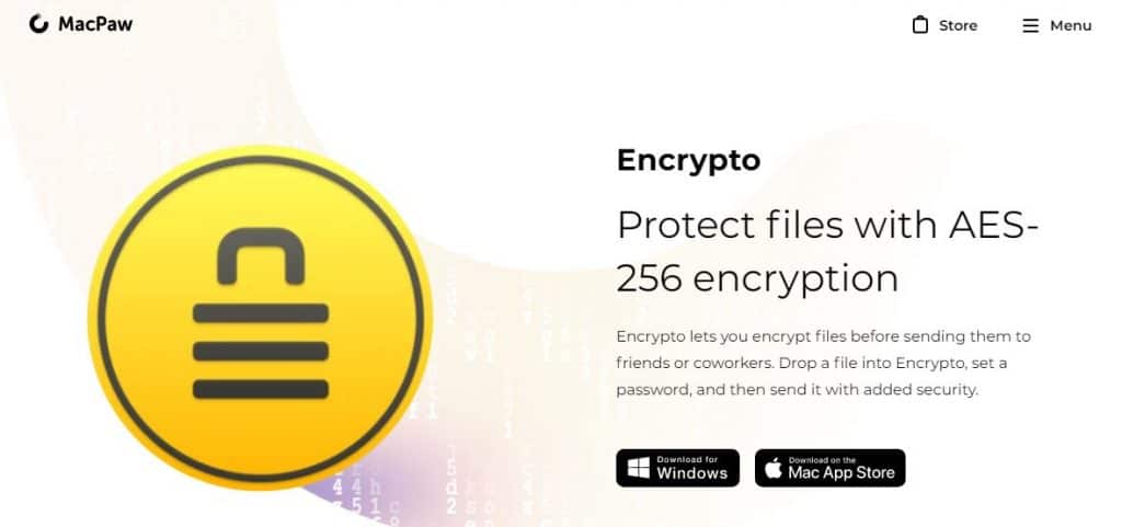 Encrypto homepage.