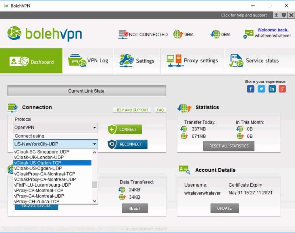 BolehVPN - App Server Types