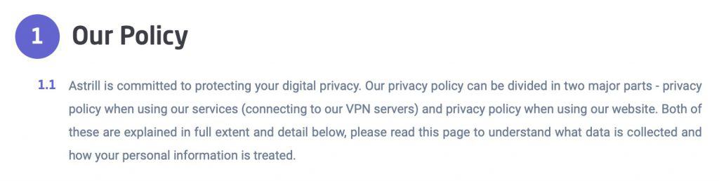 AstrillVPN - Privacy Policy 1