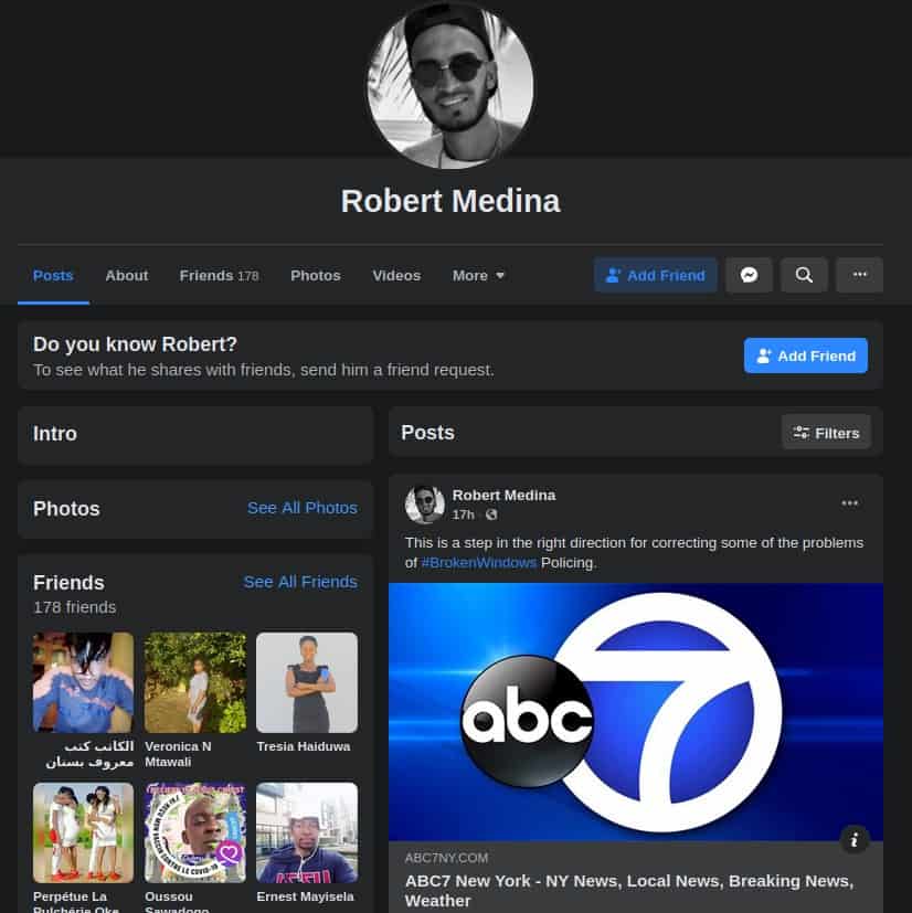 Facebook bot profile