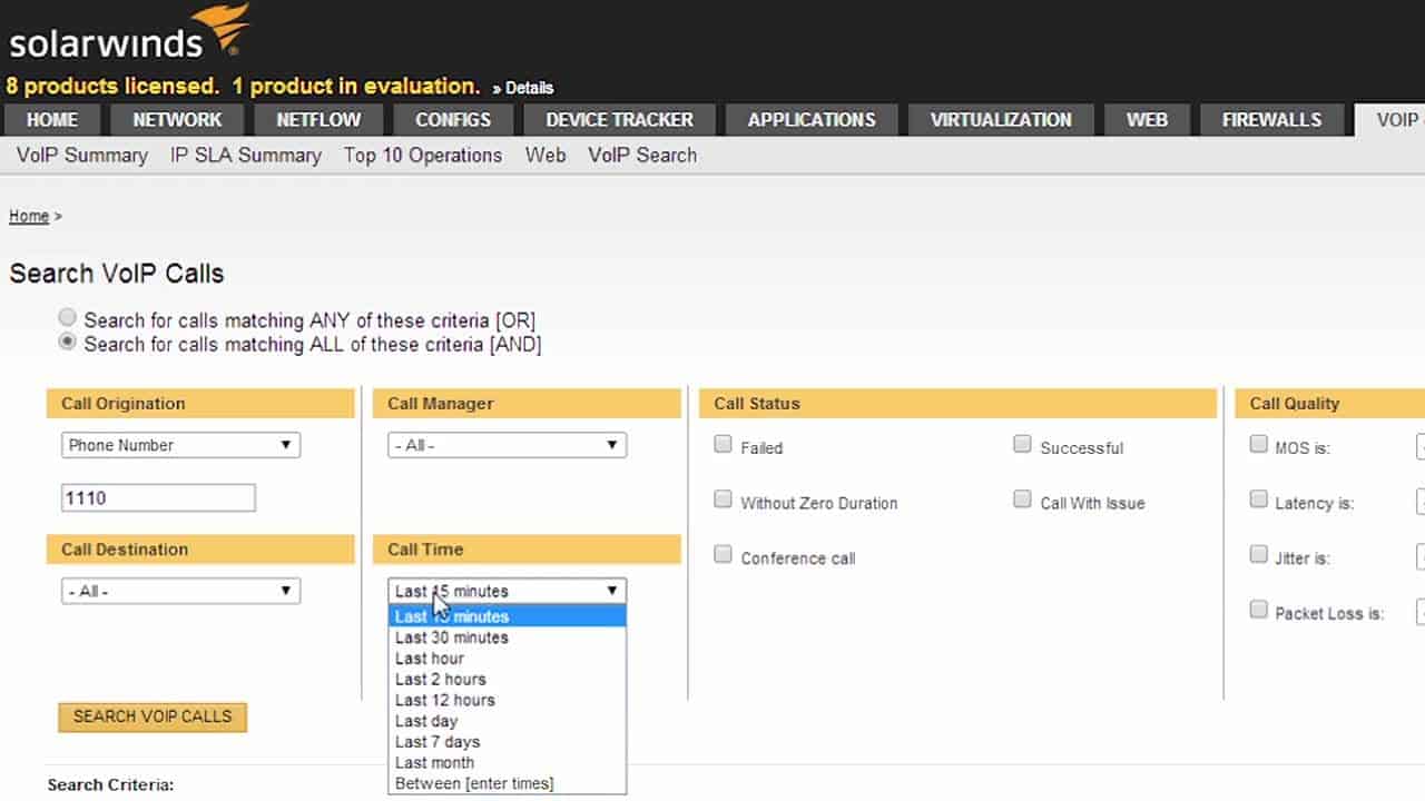 SolarWinds VoIP and Network Quality Manager (VNQM)