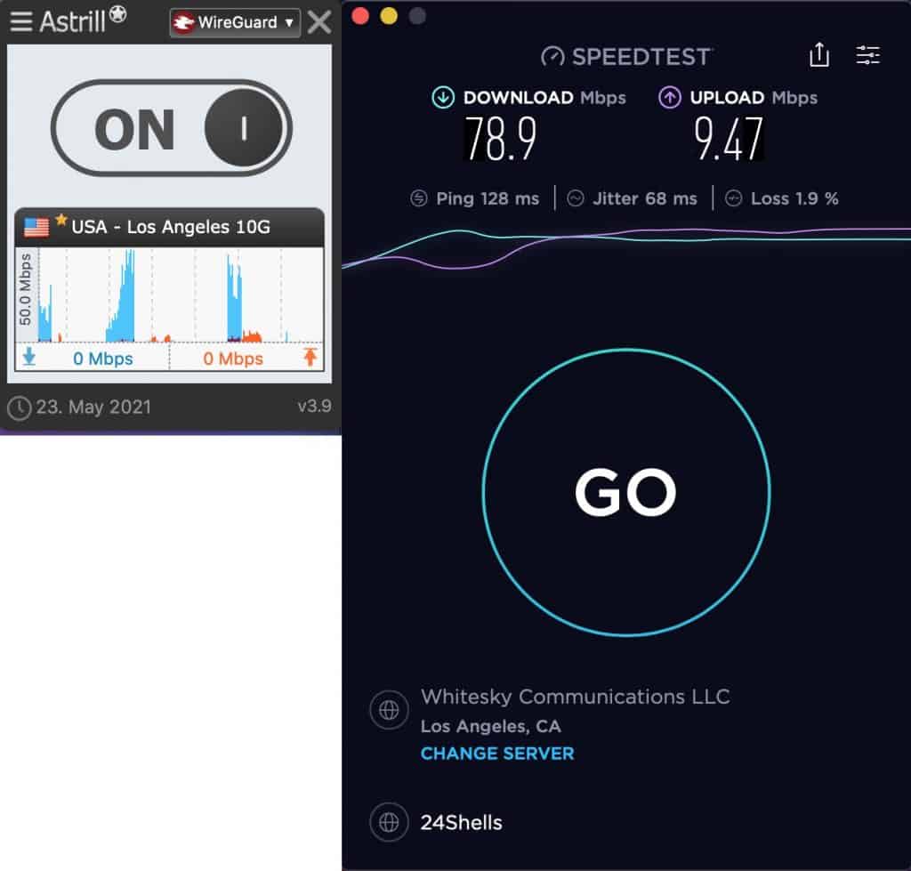 AstrillVPN - Speed Test